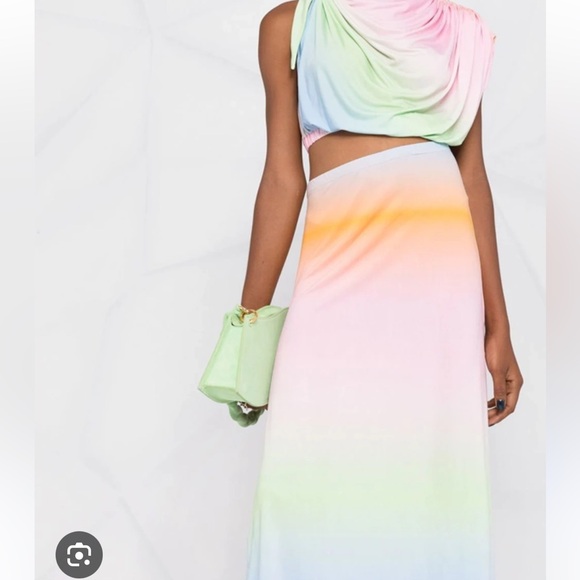 Nwt Siedres safiya asymmetrical cut out jersey multi color dress size 36 - Picture 7 of 14